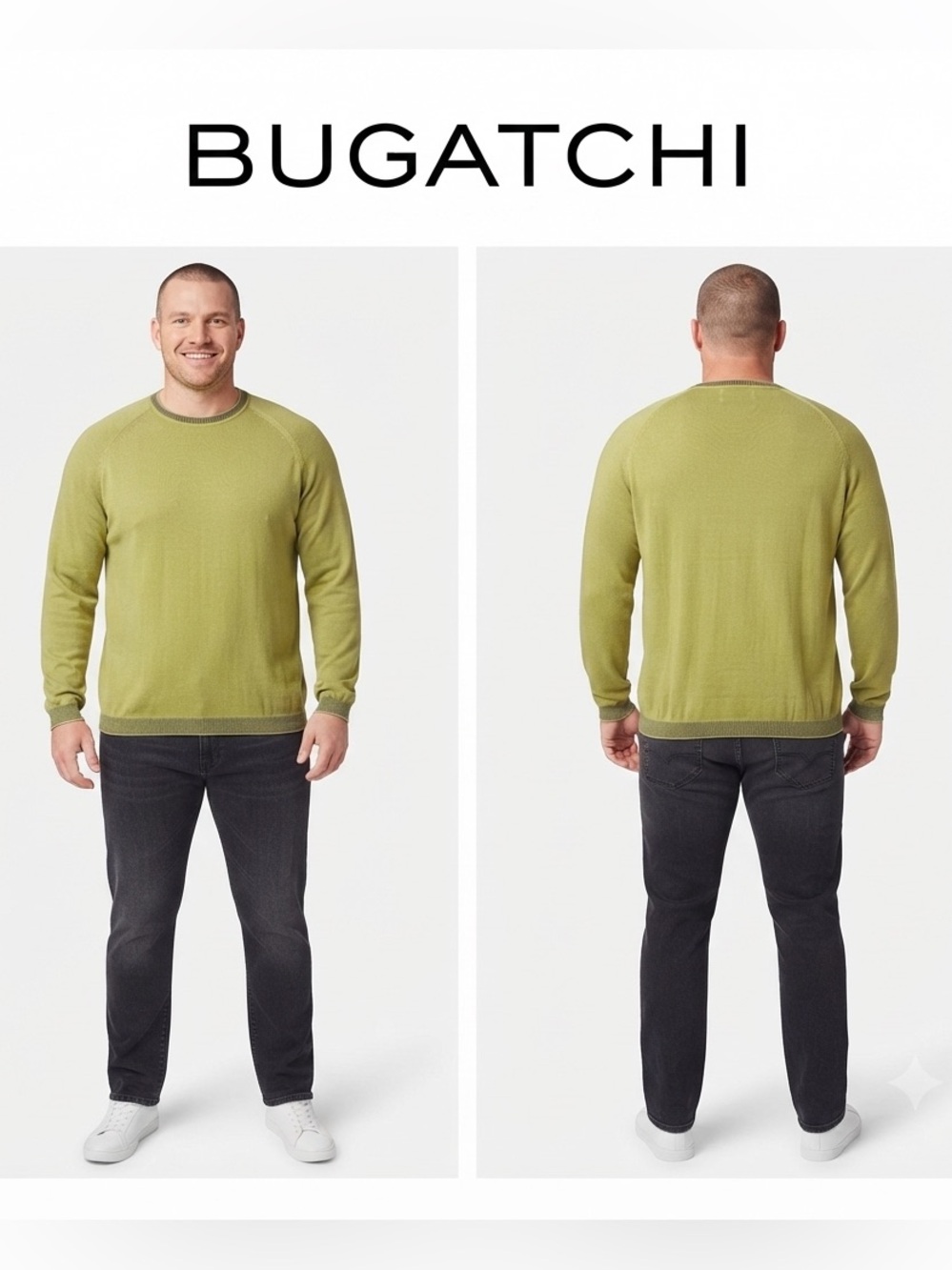 Bugatchi Crew Neck Pima Cotton Lightweight Sweater Large